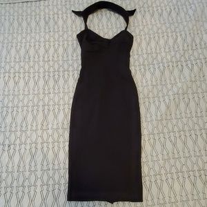 Pin-up Black stretch collared dress
